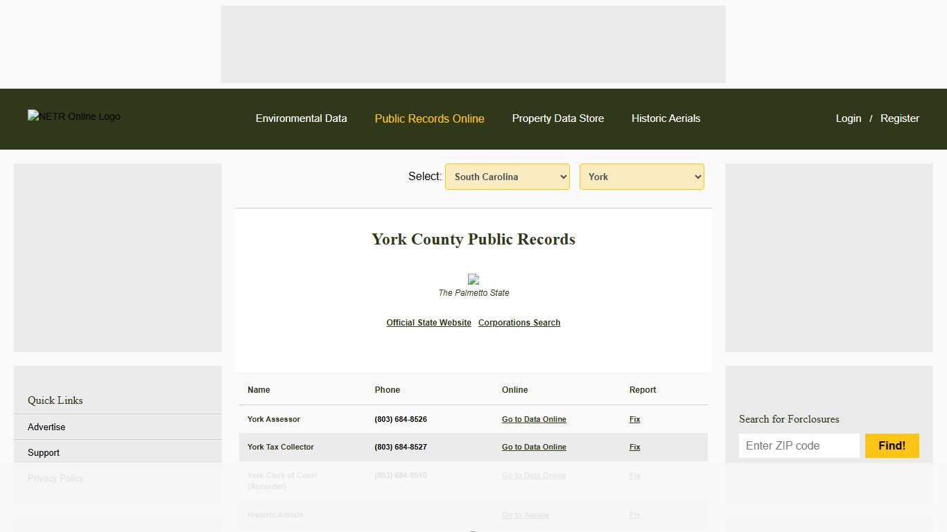 NETR Online • York • York Public Records, Search York Records, York Property Tax, South Carolina Property Search, South Carolina Assessor