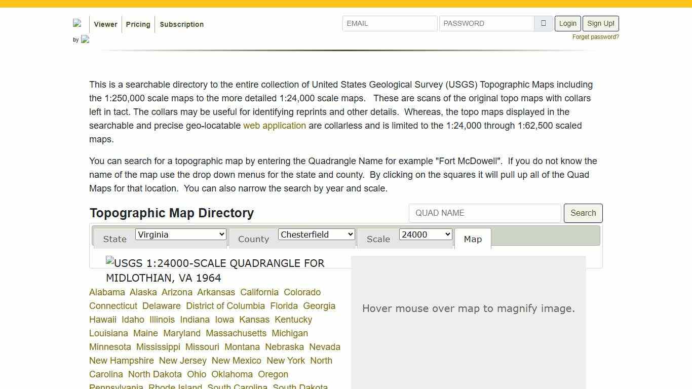 NETRonline: Topographic Map Directory